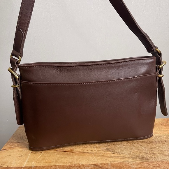 Coach Handbags - Vintage Coach Bucket Equestrian Slim 9802 Brown
Gold Leather Cross Body Bag